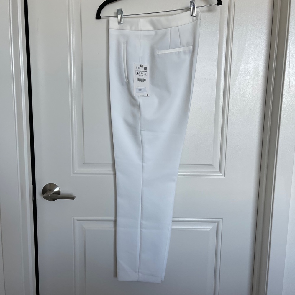 Zara White Tuxedo Pants
